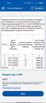4.7. Оформлення короткострокового кредиту. Підтвердження графіка платежів 4.7. Оформлення короткострокового кредиту. Підтвердження графіка платежів